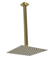 Ducha Inox Dourado 25x25 Com Braço Suporte Teto 40 Cm Ducha Inox Dourado 25x25 Com Braço Suporte Teto 40 Cm