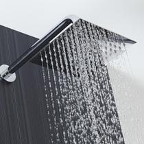 Ducha Inox Quadrada 20X20 Cm Parede Cromada Braço Redondo
