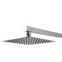 Ducha Inox Quadrada 30cm Slim 30x30 Com Braço De Parede Luxo - DECKCASA