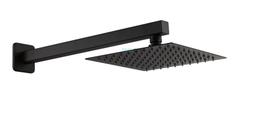 Ducha Inox Quadrada Slim 20x20 Com Braço De Parede Preto - Deckcasa Ducha Inox Quadrada Slim 20x20 Com Braço De Parede Preto - Deckcasa