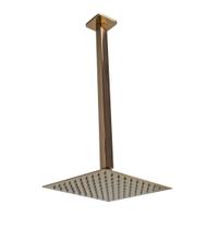 Ducha Inox Rose Golden 20x20 C/ Braço Suporte Teto 40 Cm
