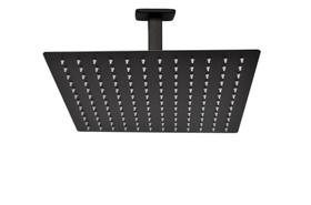 Ducha Inox Slim Quadrada Black Matte 30x30 cm com Braço de Teto 10 cm Preto Fosco Ducha Inox Slim Quadrada Black Matte 30x30 cm com Braço de Teto 10 cm Preto Fosco