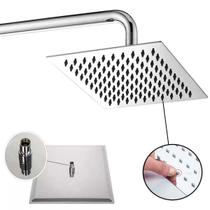Ducha Inox Ss304 20cm Quadrada Duchão 20x20 Chuveiro Braço Parede de 40Cm Solar Gás Piscina Jardim Ducha Inox Ss304 20cm Quadrada Duchão 20x20 Chuveiro Braço Parede de 40Cm Solar Gás Piscina Jardim