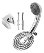 Ducha Manual C/ Mangueira Inox 1,80 Suporte Botão Abre Fecha