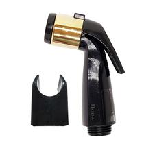 Ducha Manual Higiênica Preto Brilhante E Dourado Com Suporte - 4906003BLNODO Ducha Manual Higiênica Preto Brilhante E Dourado Com Suporte - 4906003BLNODO