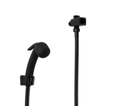 Ducha Manual Preto Fosco em ABS com Trava Mangueira 180 cm e Desviador