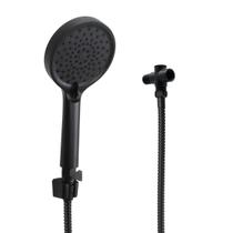 Ducha Manual Redonda em ABS c/ Desviador Preto Fosco