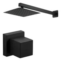 Ducha Para Piscina 20X20 Preto Fosco Metal Inox + 1 Acabam. Ducha Para Piscina 20X20 Preto Fosco Metal Inox + 1 Acabam.