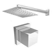 Ducha Para Piscina 30x30 Inox 304 1 Acabamento Padrão Deca Todo de Metal Chuveiro Área Externa Design Quadrado Cromado Q