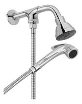 Ducha Parede Quadrada Cromada Slim Com Chuveirinho - Docol Ducha Parede Quadrada Cromada Slim Com Chuveirinho - Docol