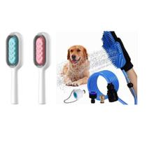 Ducha Pet Shop Mangueira Para Banho Em Cães E Gatos mais Escova 3 em 1 Removedor De Pelos