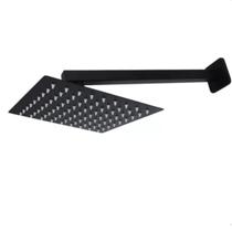Ducha piscina 25x25cm quadrado slim preto fosco inox luxo Ducha piscina 25x25cm quadrado slim preto fosco inox luxo