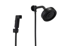 Ducha Preta AutoLimpante ABS Redonda c/ Chuveirinho de Mão