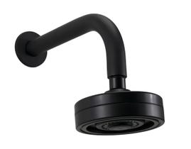 Ducha Preto Fosco Auto-Limpante c/ Braço Parede Redondo