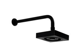 Ducha Preto Fosco AutoLimpante em ABS 13 cm com Suporte Parede