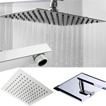Ducha quadrada 190001 slim inox 304 20x20cm domum com braço de parede 38cm cromada