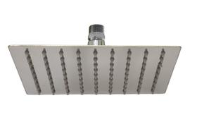 Ducha Quadrada 20x20 Cm Em Inox Com Suporte De Teto Niple Cromado