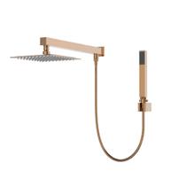 Ducha Quadrada 20x20 Slim Ultra Fina Gás Solar com desviador para Banheiro Lavatório Rose Gold Brilhante Metal Ducha Quadrada 20x20 Slim Ultra Fina Gás Solar com desviador para Banheiro Lavatório Rose Gold Brilhante Metal