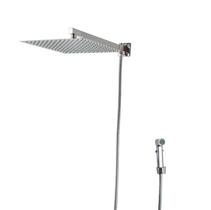 Ducha Quadrada 30x30 Cm Com Desviador E Ducha De Mão