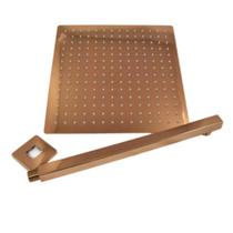 Ducha quadrada 30x30 slim com tubo rose-gold wj-dc-30-q-rg