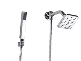 Ducha Quadrada ABS Flatt com Chuveirinho Manual com Trava