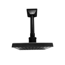 Ducha Quadrada Articulada em Abs Black Piano de 6 Polegadas de 1/2 Teto Luxo Agua Quente Agua Fria