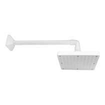 Ducha Quadrada Articulada em Abs Branco de 6 Polegadas de 1/2 Parede Luxo Agua Quente Agua Fria