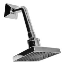 Ducha Quadrada Articulada em Abs Cromado de 4 Polegadas Parede de 1/2 Luxo Agua Quente Agua Fria