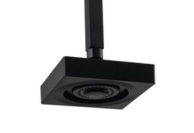 Ducha Quadrada AutoLimpante 13 cm ABS Preto com Cano Teto 40 cm