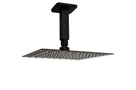 Ducha Quadrada Black Matte 20x20 cm com Braço Suporte de Teto com 10 cm Preto Fosco Ducha Quadrada Black Matte 20x20 cm com Braço Suporte de Teto com 10 cm Preto Fosco