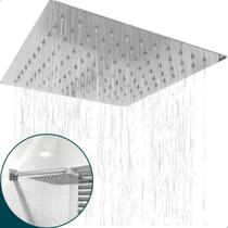 Ducha Quadrada Chuveiro Inox Polido 30x30 Com Niple De Teto Ducha Slim Cascata a Gas 30cm Chuveiro de Teto Vertical Quadrado Banheiro Ducha Quadrada Chuveiro Inox Polido 30x30 Com Niple De Teto Ducha Slim Cascata a Gas 30cm Chuveiro de Teto Vertical Quadrado Banheiro