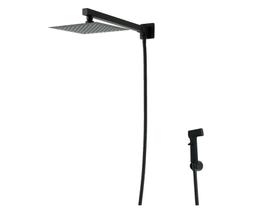 Ducha quadrada gourmet 30 x 30 com chuveirinho - não eletrico - preta - mg53