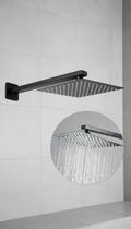 Ducha Quadrada Inox 20x20cm Cano 40cm Preto Fosco Ducha Quadrada Inox 20x20cm Cano 40cm Preto Fosco