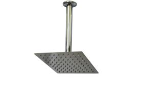 Ducha Quadrada Slim 20x20 cm em Inox 304 Com Braço de Teto Cromado Redondo Ducha Quadrada Slim 20x20 cm em Inox 304 Com Braço de Teto Cromado Redondo