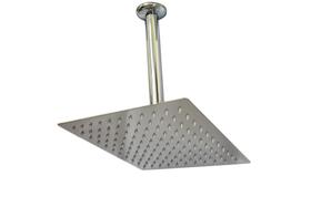 Ducha Quadrada Slim 25 cm Chuveiro Inox 201 com Braço de Teto Redondo Cromado