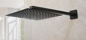 Ducha Quadrada Slim 25 x 25 cm Chuveiro Banheiro Área Externa Piscina Preto Fosco - Dv2525PT