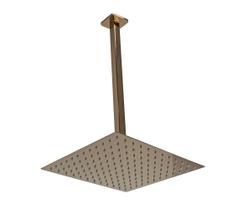 Ducha Quadrado 30x30 Rose Golden c/ Braço Suporte Teto 40 Cm