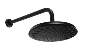 Ducha Redonda 21 cm em ABS Black Matte com Cano de Parede