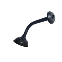 Ducha Redonda Cascata em Aluminio Polido Alto Brilho Black Piano 4 Polegadas Parede Cano Inclinado