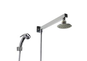 Ducha Redonda em ABS 10 cm com Desviador Embutido e Chuveirinho Manual em ABS com Trava Ducha Redonda em ABS 10 cm com Desviador Embutido e Chuveirinho Manual em ABS com Trava