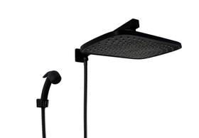 Ducha Retangular 30x20 cm Black em ABS com Chuveirinho Pegada Anatômica com Trava Ducha Retangular 30x20 cm Black em ABS com Chuveirinho Pegada Anatômica com Trava