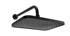 Ducha Retangular 30x20 cm em ABS Black Matte c/ Cano Parede Redondo Ducha Retangular 30x20 cm em ABS Black Matte c/ Cano Parede Redondo