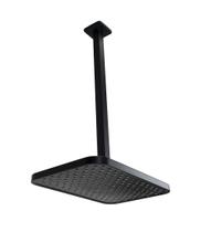 Ducha Retangular 30x20 cm Preto em ABS c/ Cano de Teto 40 cm