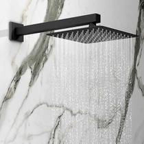 Ducha Slim Chuveiro Quadrado Preto Fosco Black Matte 20x20 Cm Ducha Slim Chuveiro Quadrado Preto Fosco Black Matte 20x20 Cm