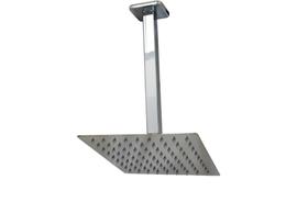 Ducha Slim em Inox 201 Cromada 20 cm com Braço de Teto Quadrado de 40 cm