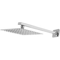 Ducha Slim Quadrada Chuveiro 20 X 20 cm Metal Inox 304 Com Braço Área Gourmet ou Piscina - DV2020