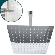 Ducha Teto Chuveiro Inox 25x25 Slim Quadrada Suporte 40 cm a gás para banheiro Ducha Teto Chuveiro Inox 25x25 Slim Quadrada Suporte 40 cm a gás para banheiro