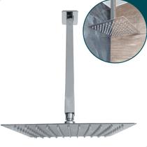 Ducha Teto Vertical Slim Quadrado 20x20 Braço Suporte 40 Cm Ducha Teto Vertical Slim Quadrado 20x20 Braço Suporte 40 Cm