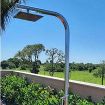 Ducha Tubular 2" com Chuveiro 25X25 em Aço Inox Sodramar Ducha Tubular 2" com Chuveiro 25X25 em Aço Inox Sodramar