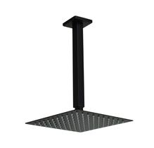 Ducha Ultra Slim Black De Teto Em Inox 20 Cm Quadrado